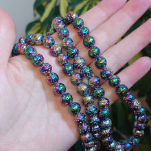 Load image into Gallery viewer, Rainbow Plated Lava Beads. 8mm. 15.5 inch string
